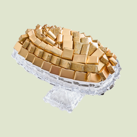 Crystal Bohemian Oval Gold Chocolate Gift | Luxury Gift Arrangement by Panache