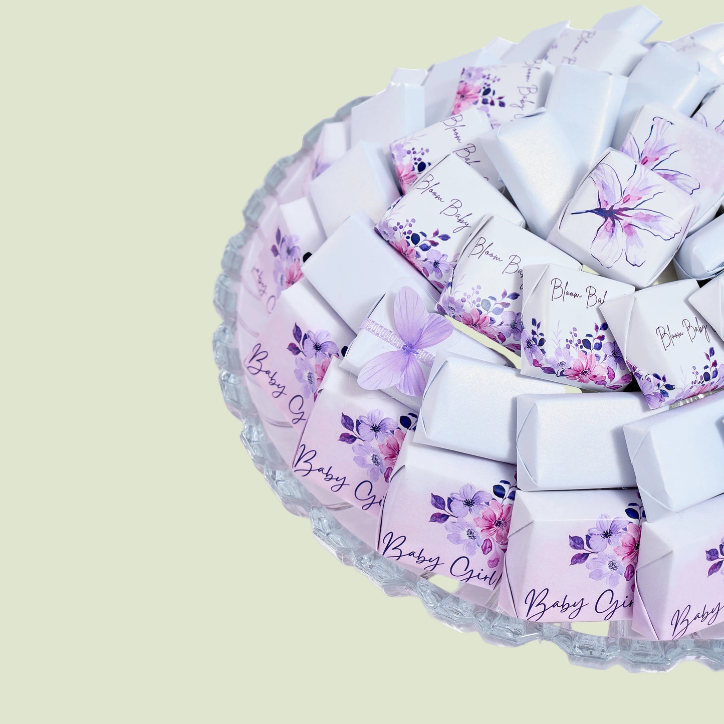 Baby Girl Glass Chocolate Gift | Luxury Gift Arrangement by Panache