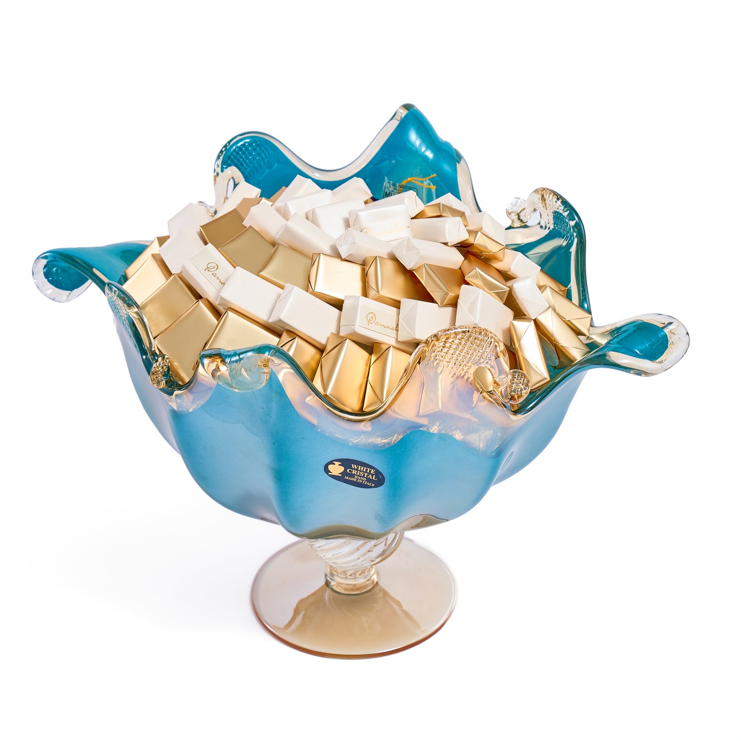 Murano Crystal Round Flowers Vase