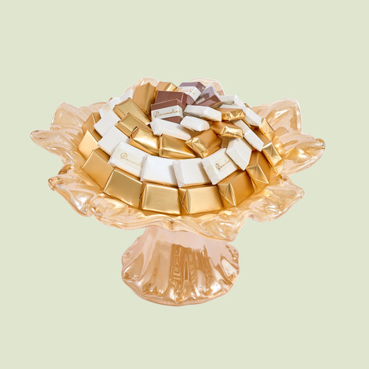 Murano Crystal Gold Chocolate Gift | Luxury Gift Arrangement by Panache