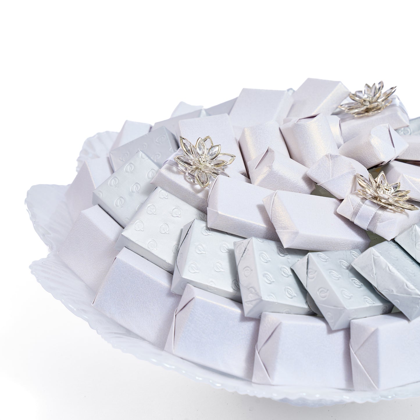 Murano Glass White Wavy