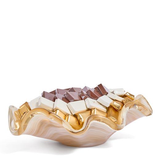 Murano Crystal Wavy Gold