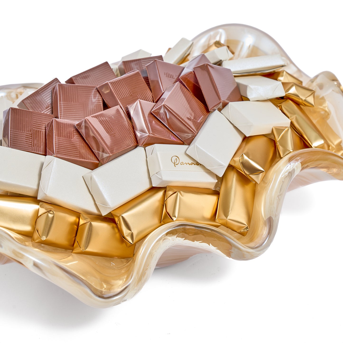 Murano Crystal Wavy Gold