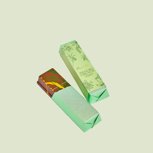 Pistachio Crunch Bar (Mini) packaging – Belgian pistachio kunafa chocolate bar