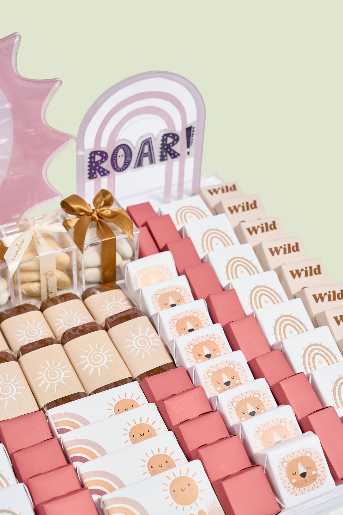 Baby Boy Lion Wooden Tray | Luxury Gift Arrangement by Panache