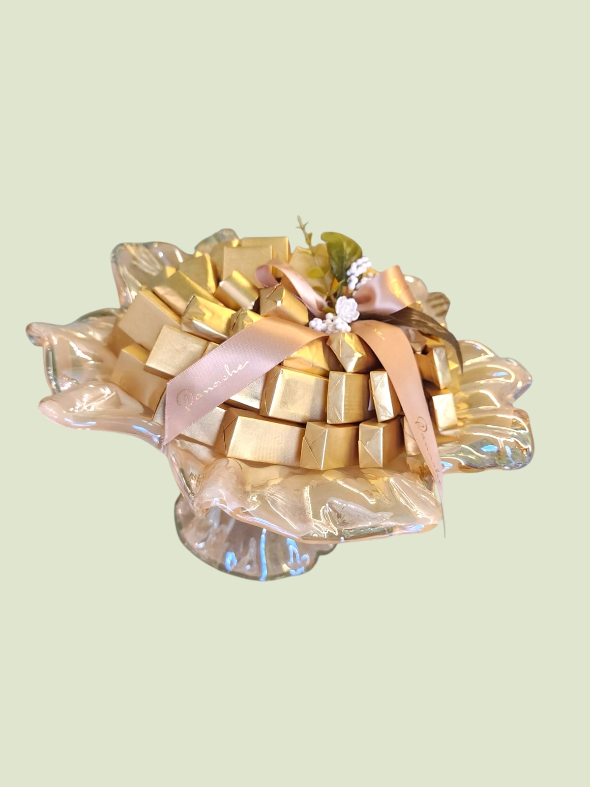 Luxury Gold Wrapped Chocolate Pedestal | Premium Assorted Chocolate Gift