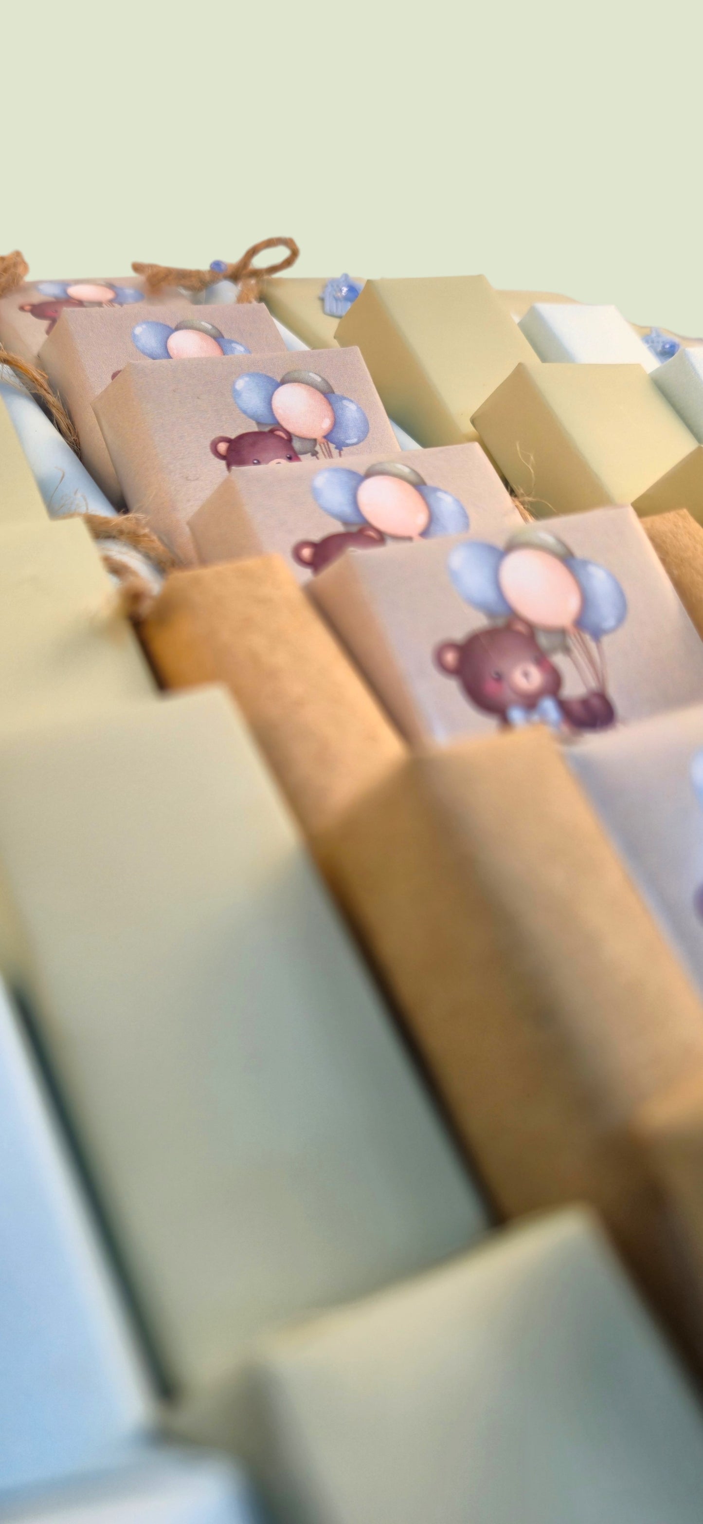 Artisanal Baby Boy Chocolate Hamper – Teddy Bear & Blue Ribbon Keepsake Basket