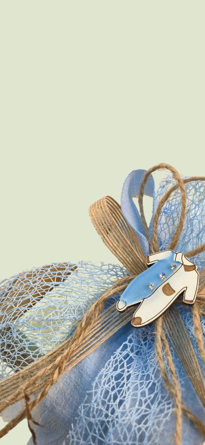 Artisanal Baby Boy Chocolate Hamper – Teddy Bear & Blue Ribbon Keepsake Basket