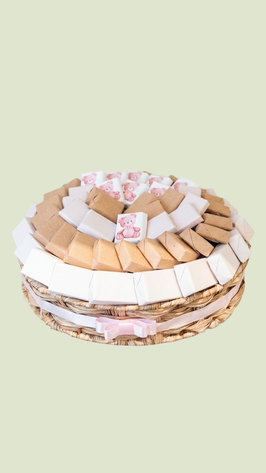 Premium Belgian Chocolate Gift Basket – "Baby Girl" Bear Edition