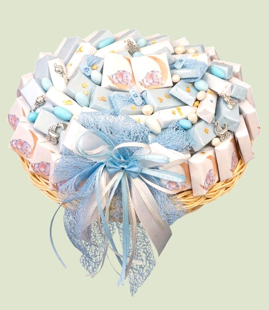 Little Prince Artisan Chocolate Arrangement – Luxury Baby Boy Gift