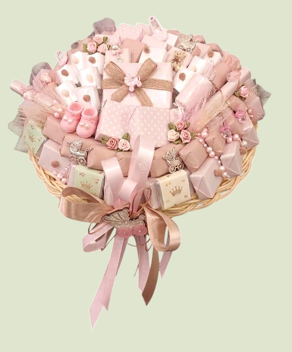 Little Princess Artisan Chocolate Arrangement – Luxury Baby Girl Gift