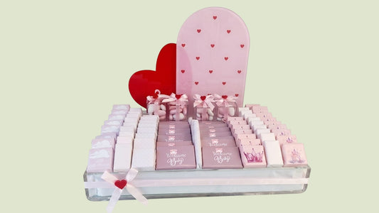 Baby Girl Love Wooden Tray | Luxury Gift Arrangement by Panache