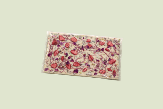 Ruby & White Pistachio Slab (Wrapped) | Luxury Sweets by Panache Chocolatier