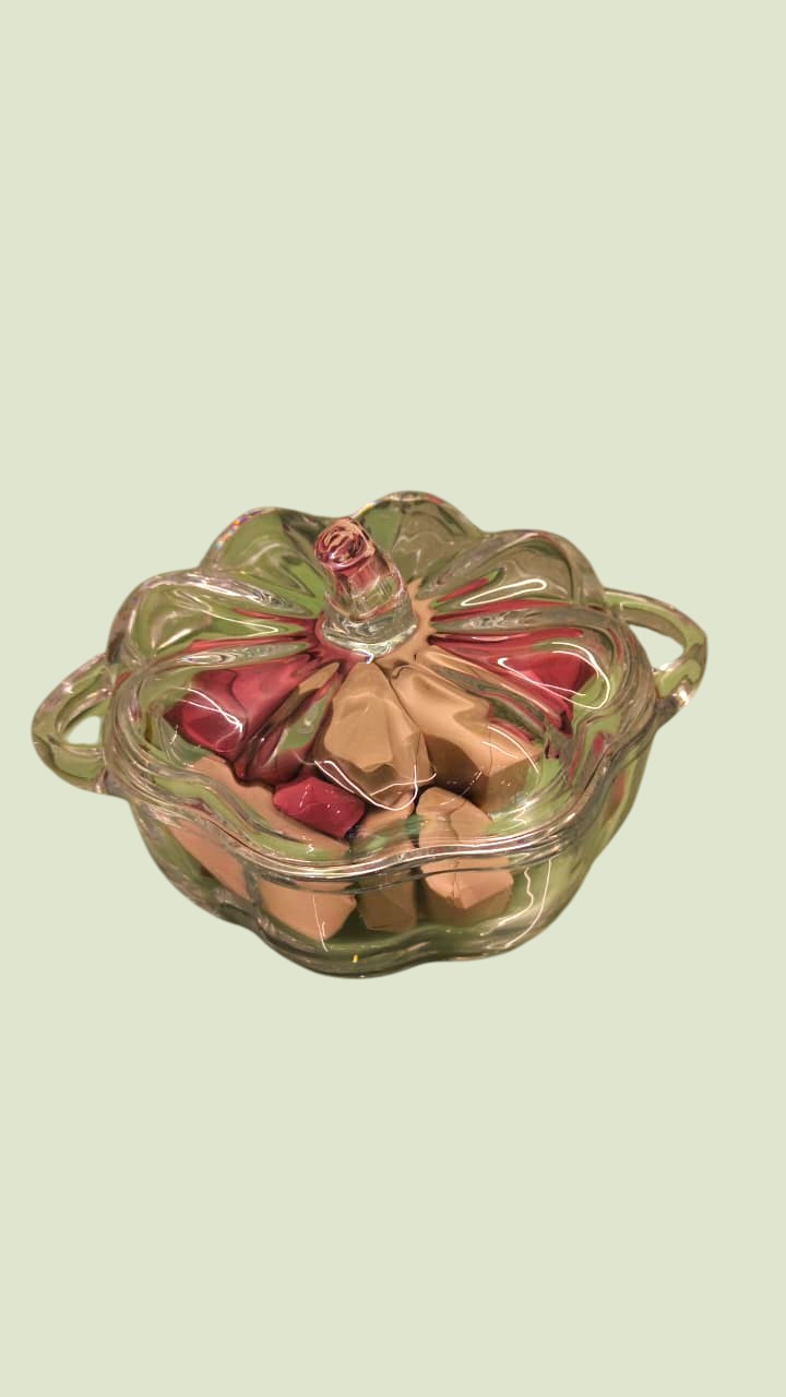 Aurora Fluted Crystal Bowl with Artisan Chocolates | Luxury Chocolate Gift by Panache