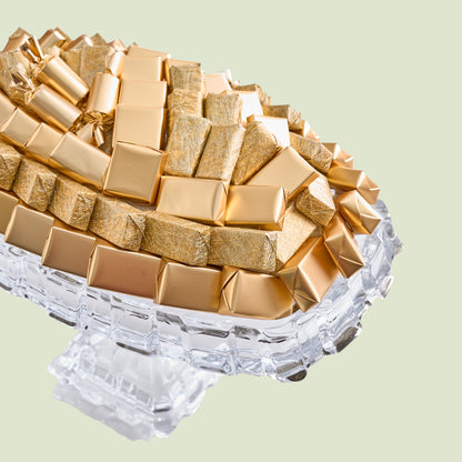 Crystal Bohemian Oval Gold Chocolate Gift | Luxury Gift Arrangement by Panache