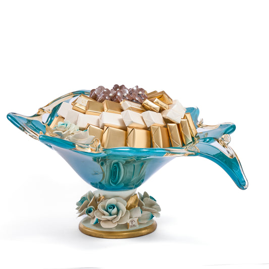 Murano Crystal Flowers Vase