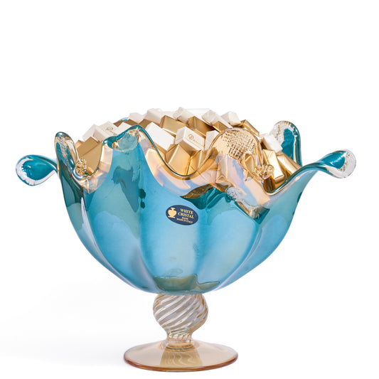 Murano Crystal Round Flowers Vase