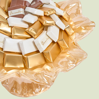 Murano Crystal Gold Chocolate Gift | Luxury Gift Arrangement by Panache