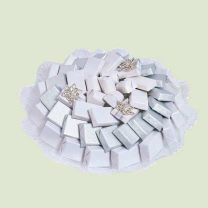 Murano Glass White Wavy Chocolate Gift | Luxury Gift Arrangement by Panache