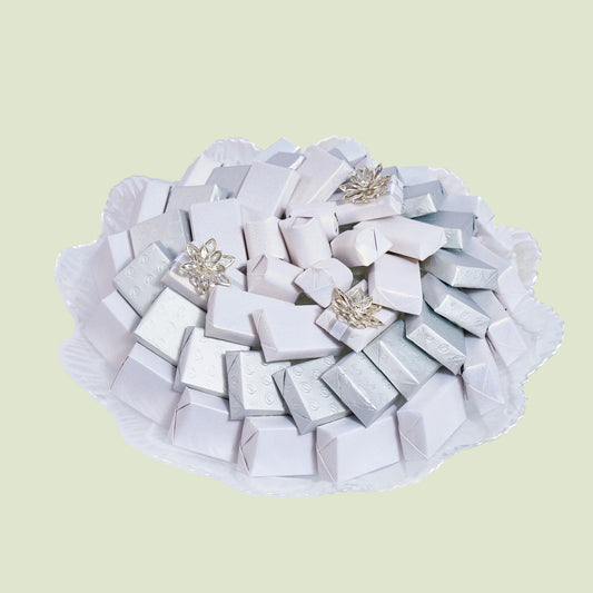 Murano Glass White Wavy Chocolate Gift | Luxury Gift Arrangement by Panache