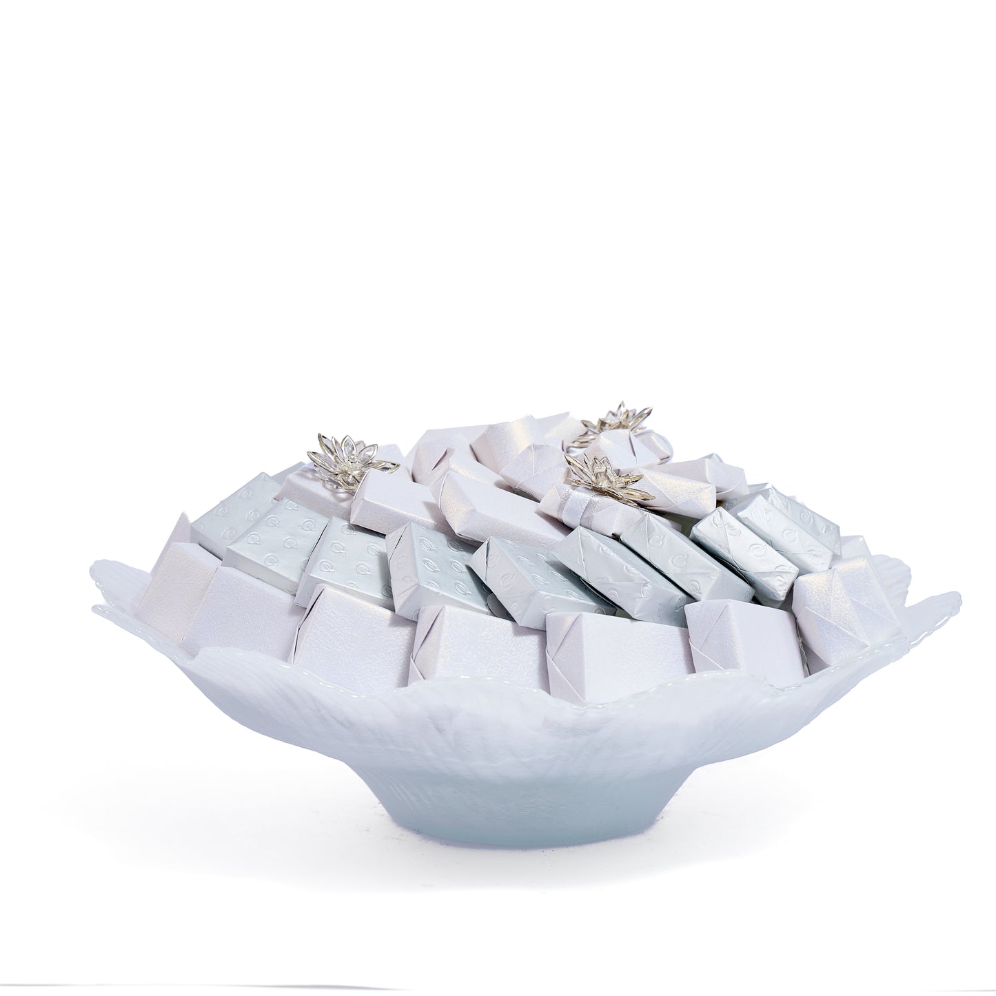 Murano Glass White Wavy