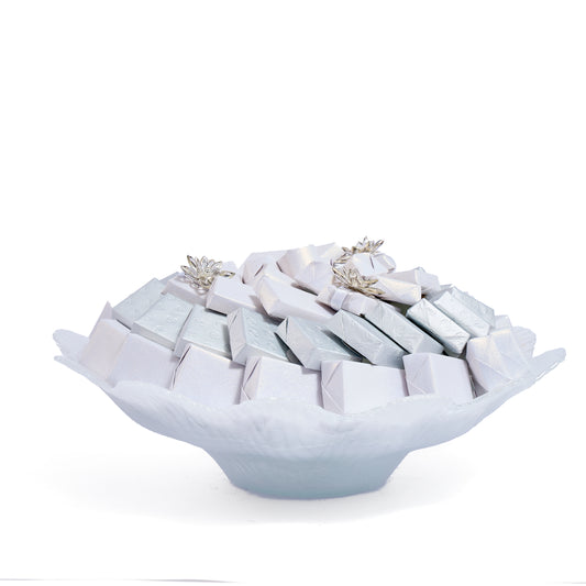 Murano Glass White Wavy