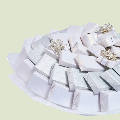 Murano Glass White Wavy Chocolate Gift | Luxury Gift Arrangement by Panache