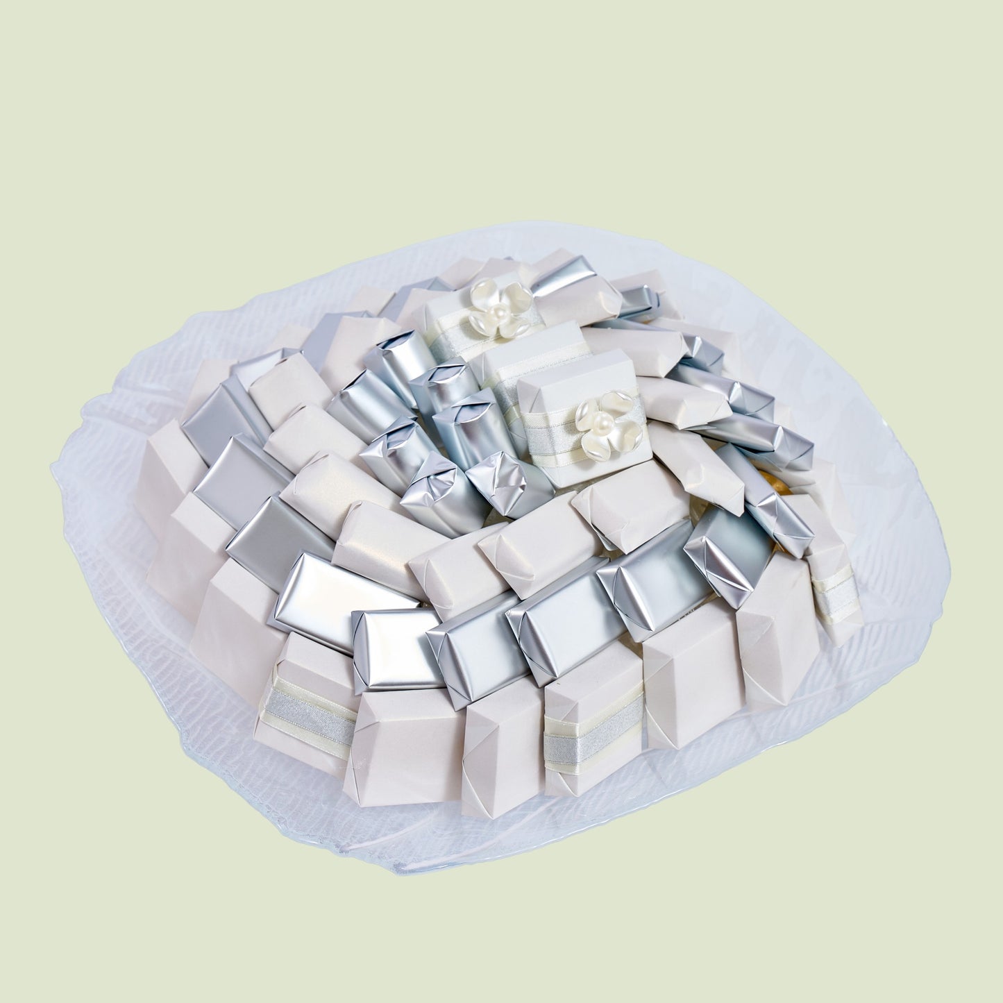 Murano Glass White Square Chocolate Gift | Luxury Gift Arrangement by Panache