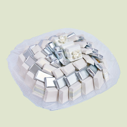 Murano Glass White Square Chocolate Gift | Luxury Gift Arrangement by Panache