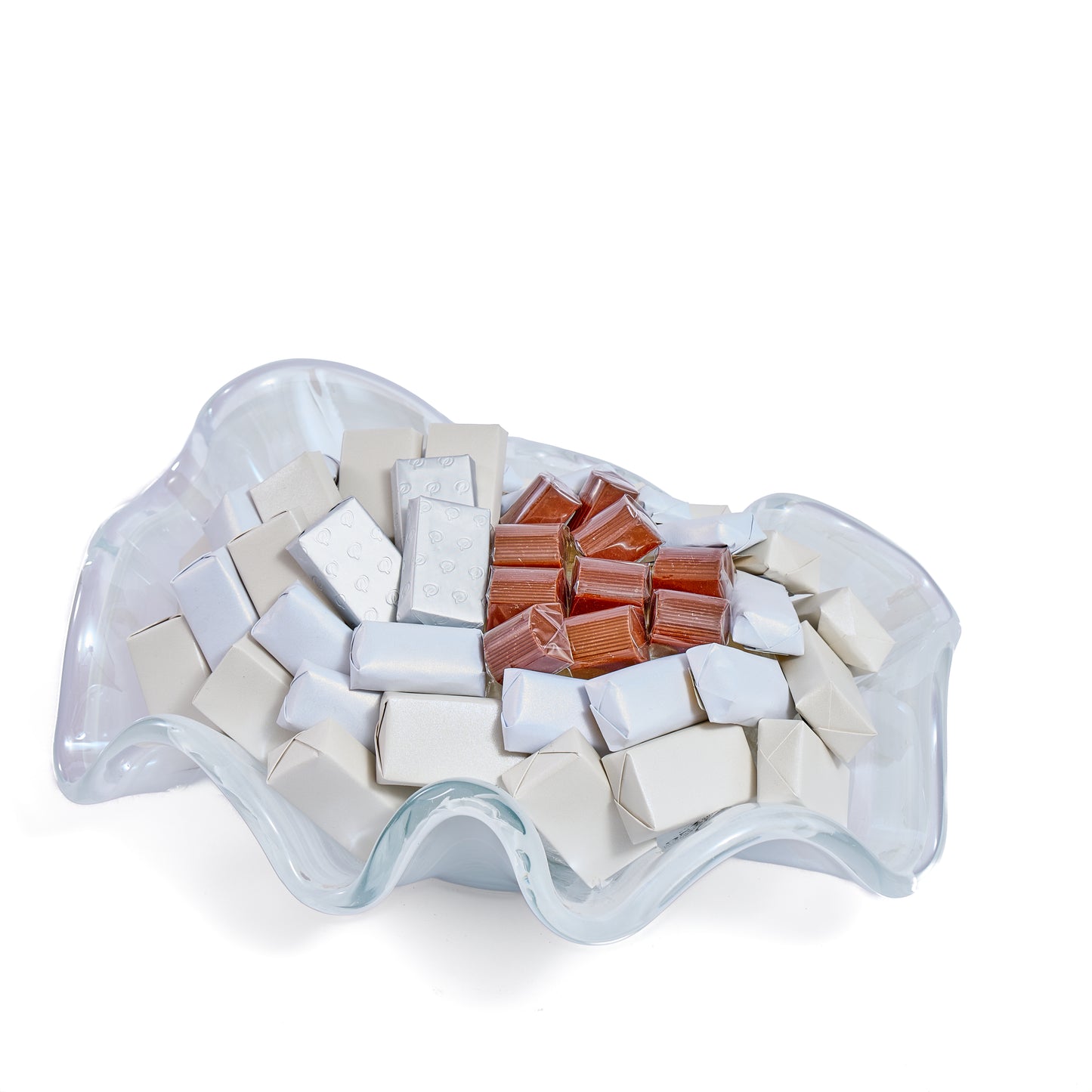 Murano Crystal Wavy White Vase