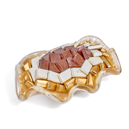 Murano Crystal Wavy Gold