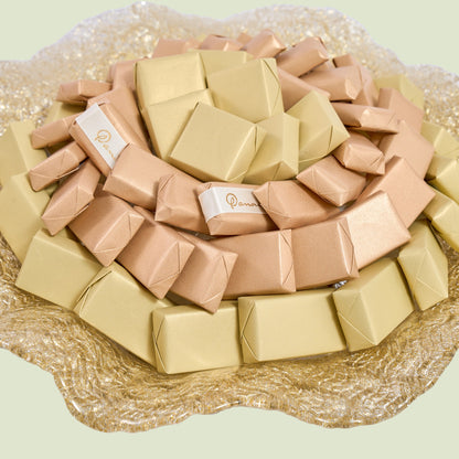 Glass Wavy Gold Chocolate Gift | Luxury Gift Arrangement by Panache