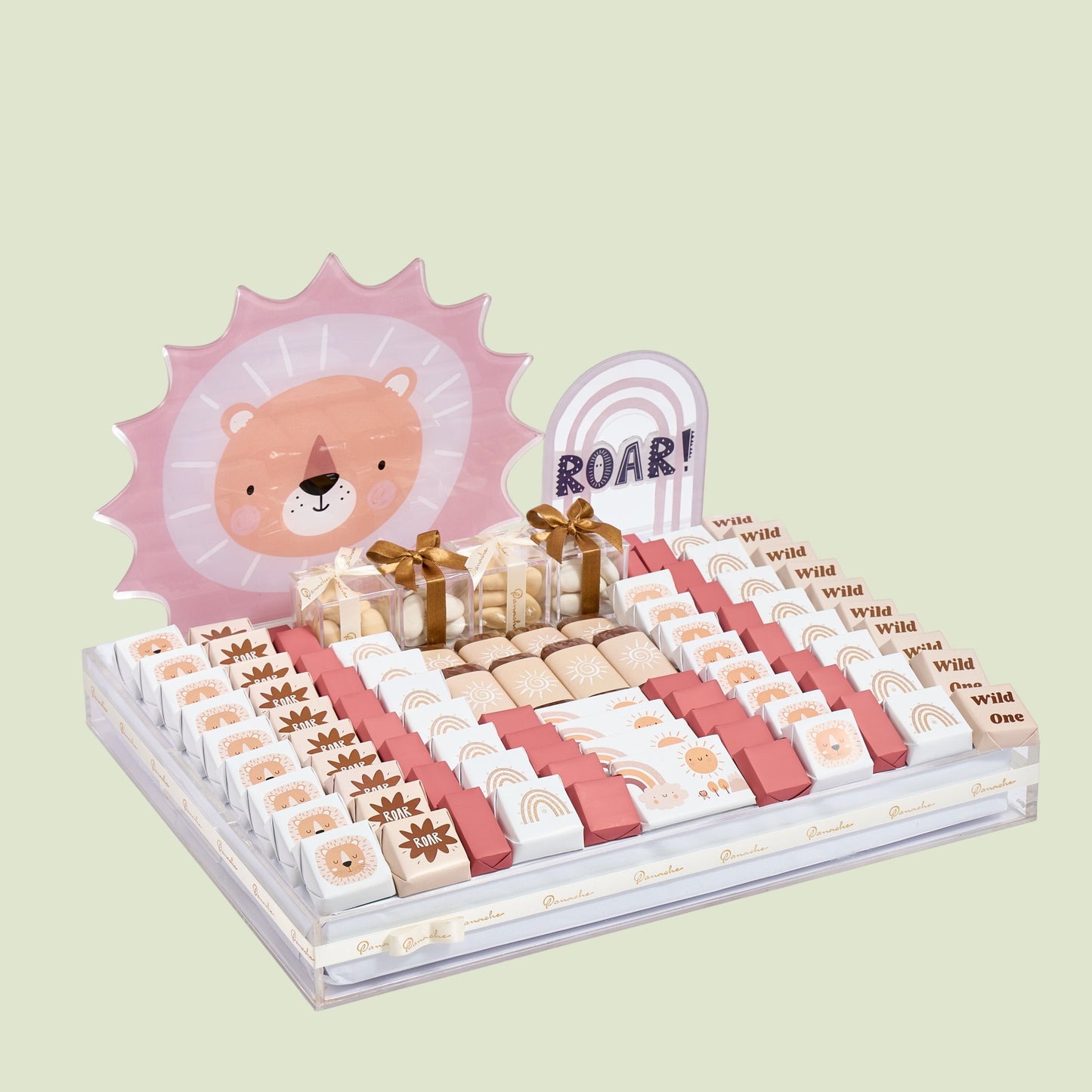 Baby Boy Lion Wooden Tray | Luxury Gift Arrangement by Panache