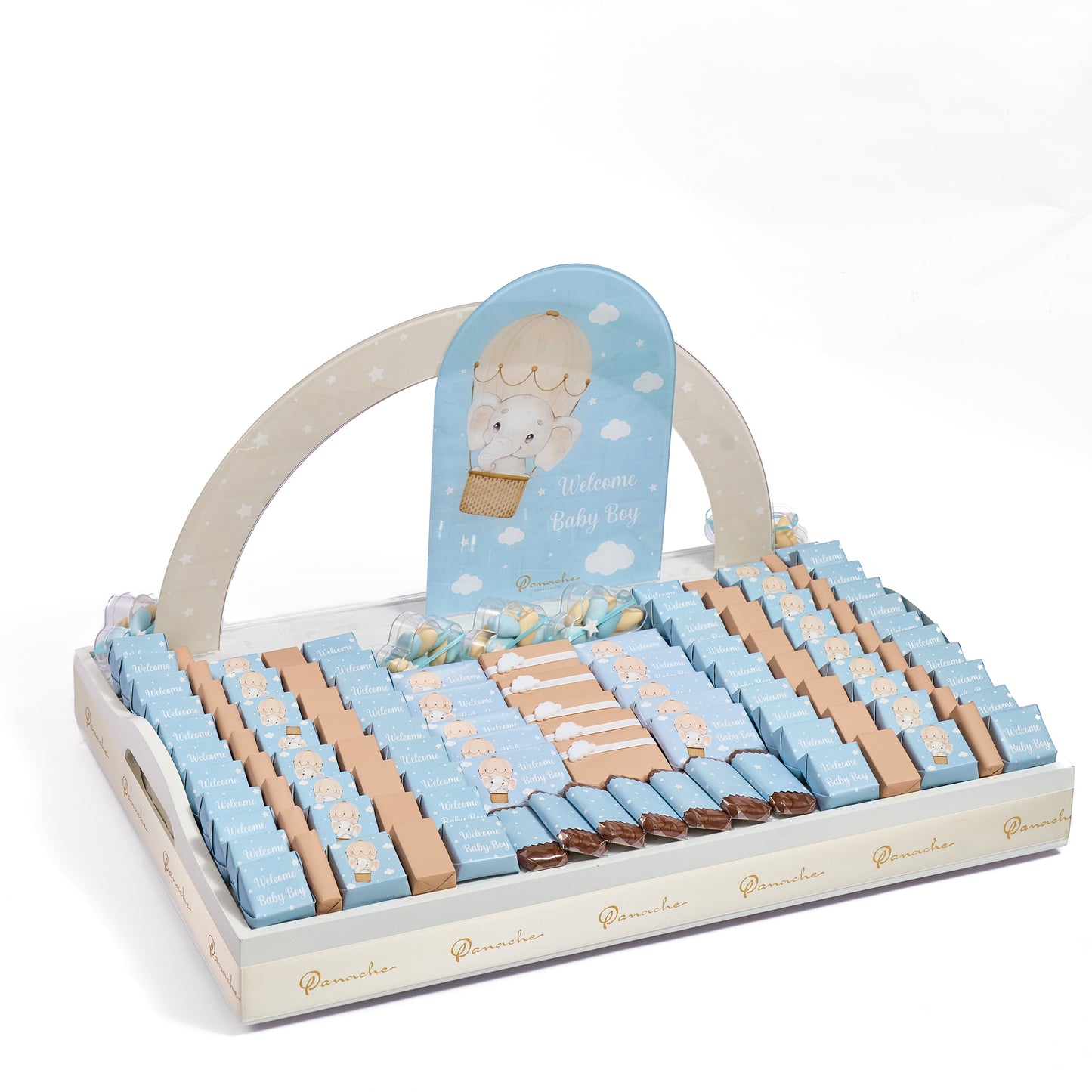 Baby Boy Balloon Wooden Tray