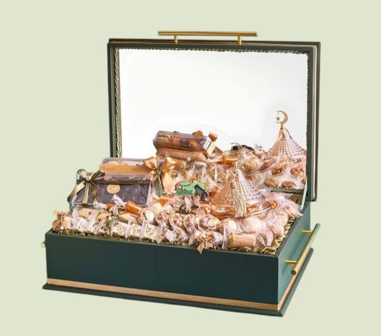 Midnight Crescent Leather Box  | Luxury Ramadan Gift Arrangement by Panache