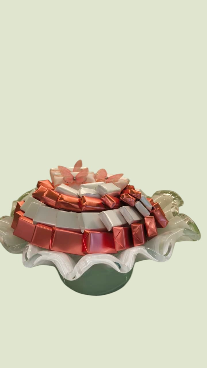 Ruffled Crystal Centerpiece with Butterfly Accents by Panache