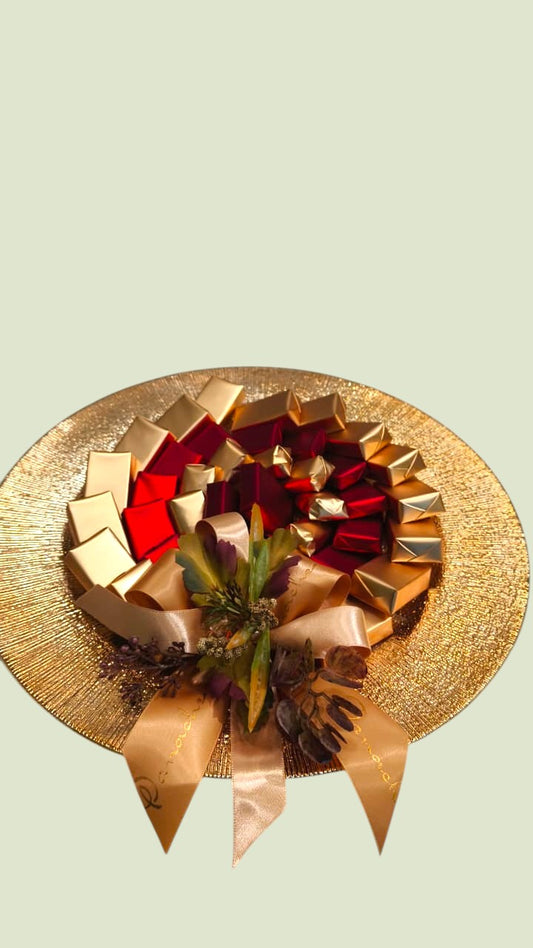 Gold Sunburst Chocolate Tray | Luxury Chocolate Gift by Panache
