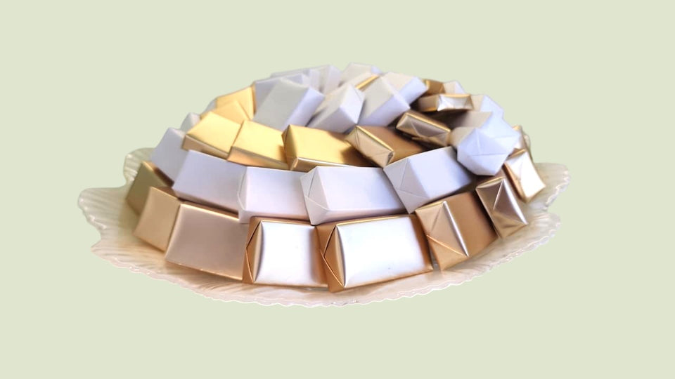 The Golden Seashell Mosaic | Luxury Wrapped Chocolates by Panache