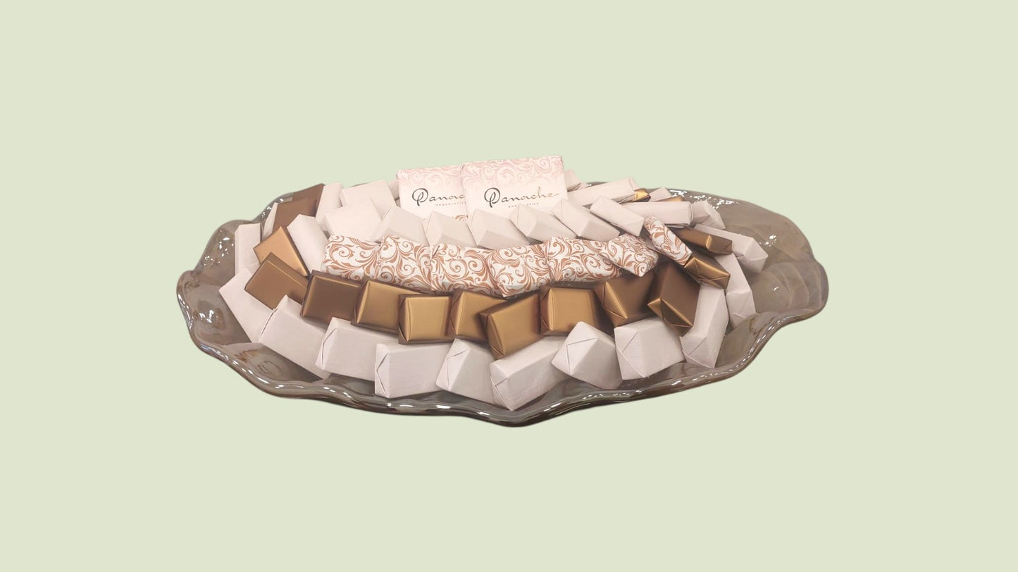 Elegant Chocolate Glass Tray Arrangement