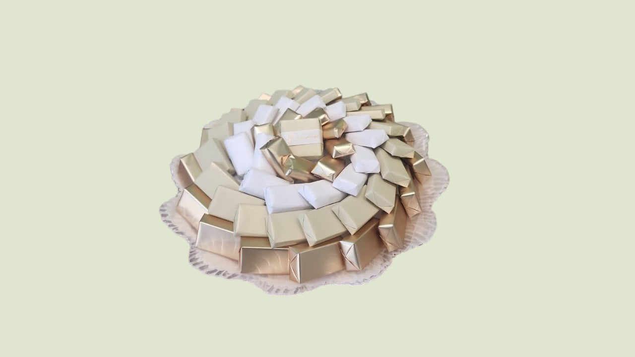 Luminous Gold & White Chocolate Glass Platter