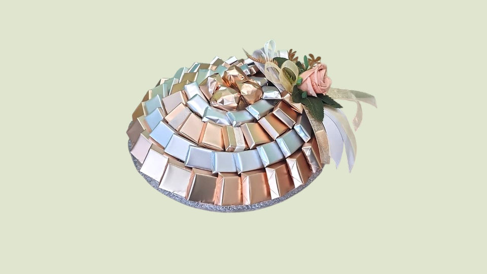 Rose Gold & Silver Luxury Chocolate Glass Arrangement | Panache Chocolatier