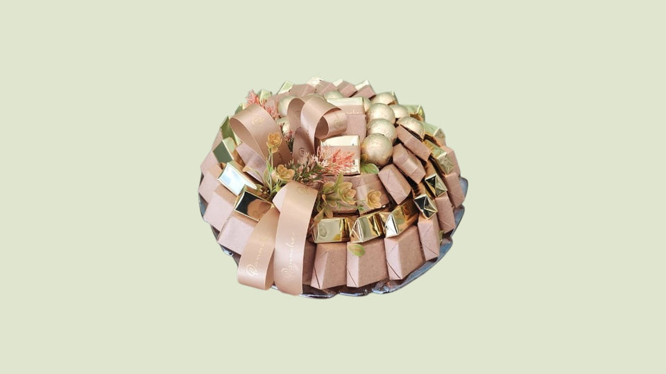Blush & Gold Luxury Chocolate Glass Arrangement | Panache Chocolatier