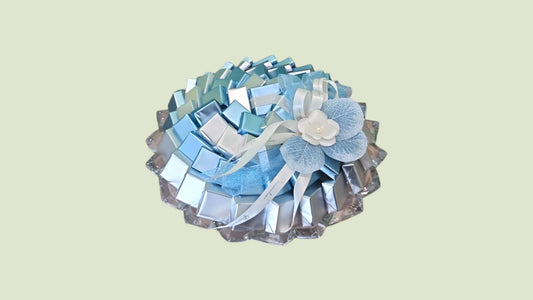 Blue & Silver Luxury Chocolate Glass Arrangement | Panache Chocolatier